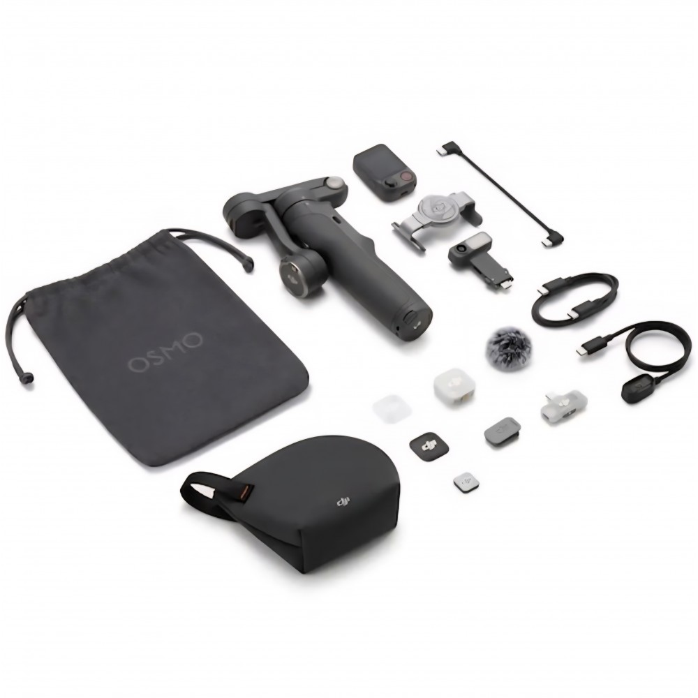 Gimbal smartphone DJI Osmo Mobile 8P Creator Combo, stabilizare pe 3 axe, ActiveTrack, extensie telescopică, trepied inclus, accesorii Creator Combo