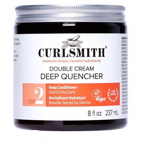 Mască intensivă pentru păr creț Curlsmith Double Cream Deep Quencher, hidratare și descurcare, pentru toate tipurile de bucle, vegană, 237 ml