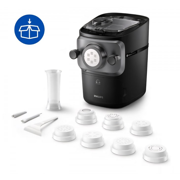 Mașină automată de paste Philips 7000 Series PastaMaker, 8 tipuri de paste, cântărire automată, ProExtrude, ușor de curățat, până la 8 porții, HR2665/93, termen livrare 7-8 zile