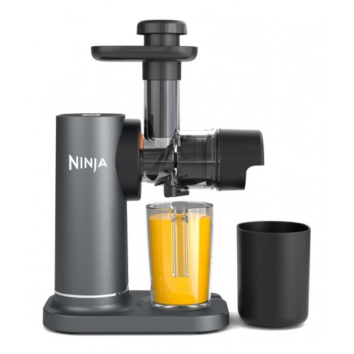 Storcător lent Ninja Cold Press Juicer JC151EU,, pentru fructe și legume, cu pahar 700 ml și recipient pulpă 1.1 L, sucuri proaspete și wellness shots, termen livrare 7-8 zile