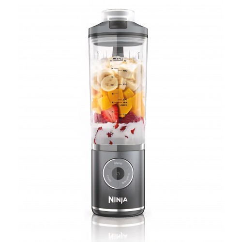 Blender portabil Ninja Blast Max BC251EUGY, 570 ml, reîncărcabil, 3 funcții, smoothie-uri și shake-uri proteice, capac anti-scurgere, Cool Grey, termen livrare 7-8 zile