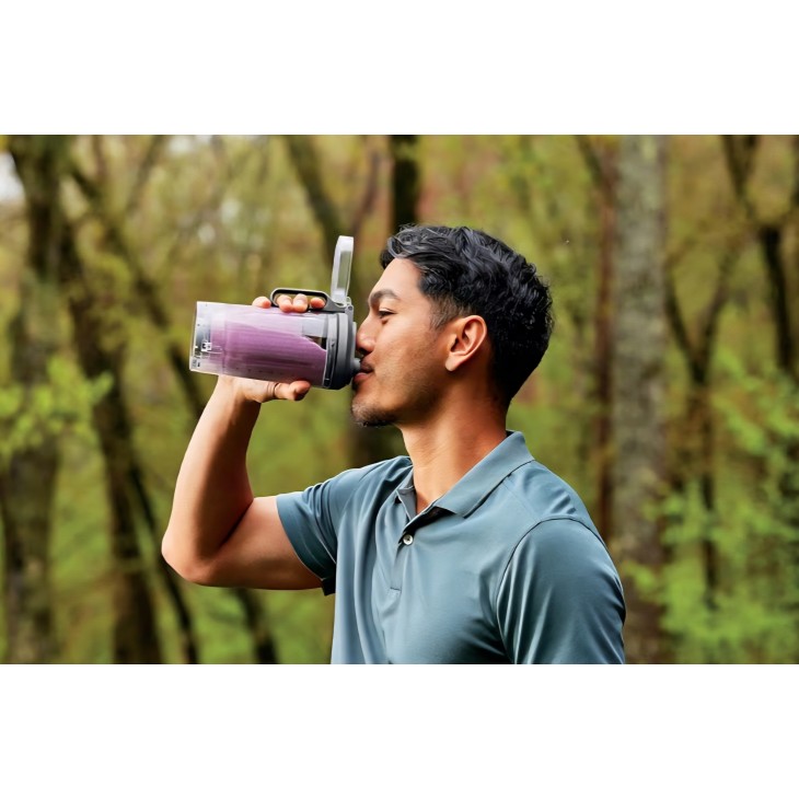Blender portabil Ninja Blast Max BC251EUGY, 570 ml, reîncărcabil, 3 funcții, smoothie-uri și shake-uri proteice, capac anti-scurgere, Cool Grey, termen livrare 7-8 zile