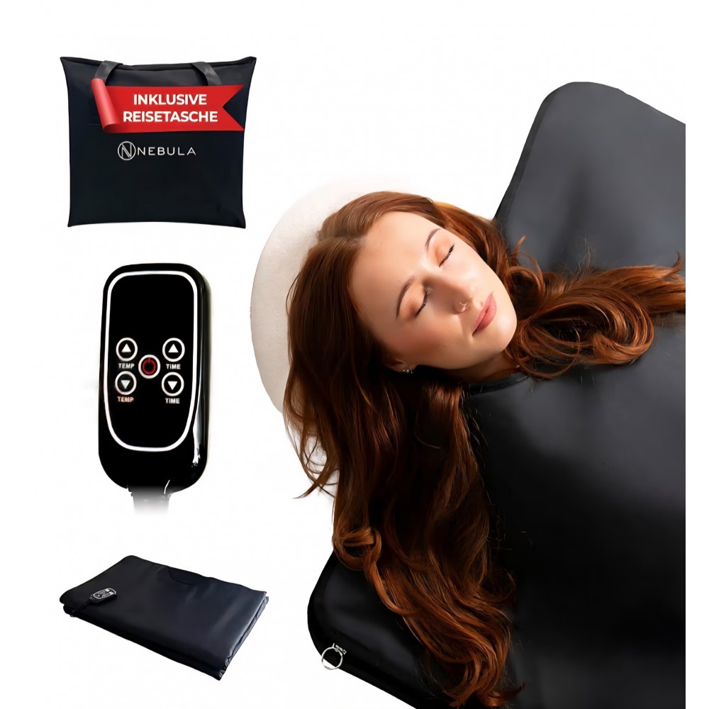 Patura sauna cu infrarosu, Nebula 500W, impermeabila, spa portabil pentru acasa, recuperare si relaxare, cu telecomanda si geanta de depozitare
