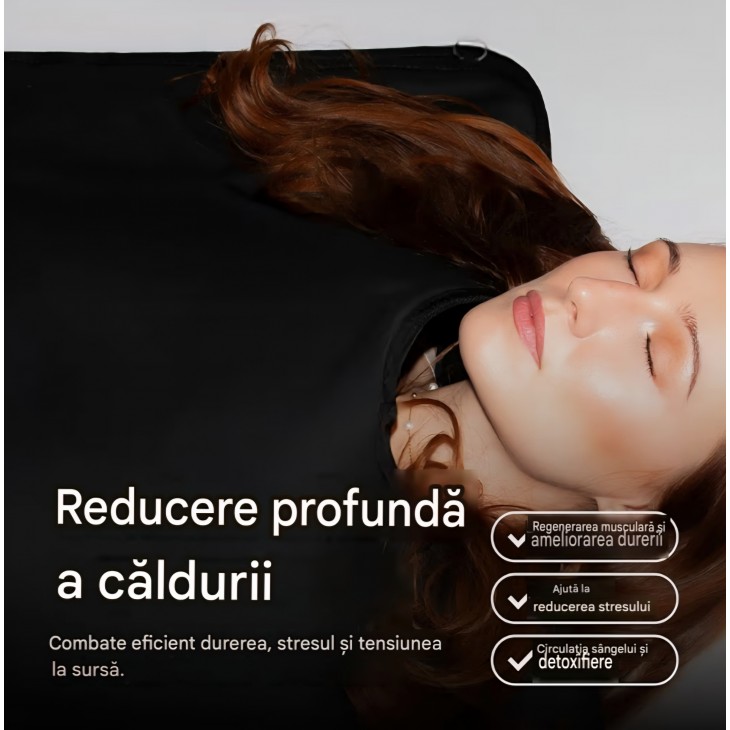 Patura sauna cu infrarosu, Nebula 500W, impermeabila, spa portabil pentru acasa, recuperare si relaxare, cu telecomanda si geanta de depozitare