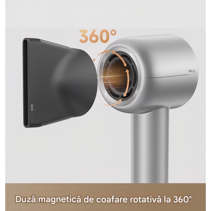Uscător de păr MOVA Shine 10, uscare rapidă, motor 110.000 RPM, tehnologie cu ioni plasmatici, control inteligent al temperaturii, silențios, pentru acasă și călătorii, livrare 7-8 zile