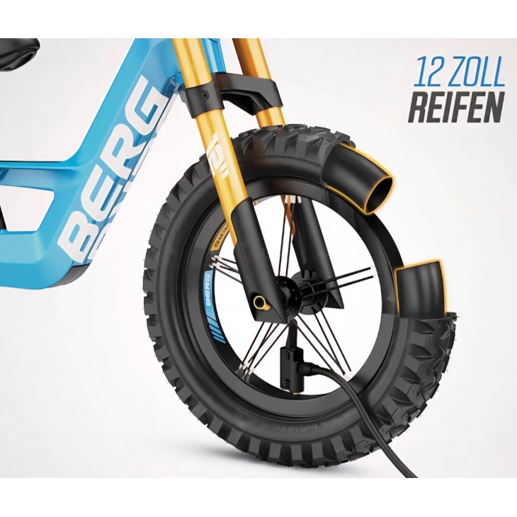 Bicicletă fără pedale BERG Biky Cross 12 inch, cu frână de mână, roți pneumatice și cadru din magneziu, pentru copii de la 2 ani, livrare 7-9 zile