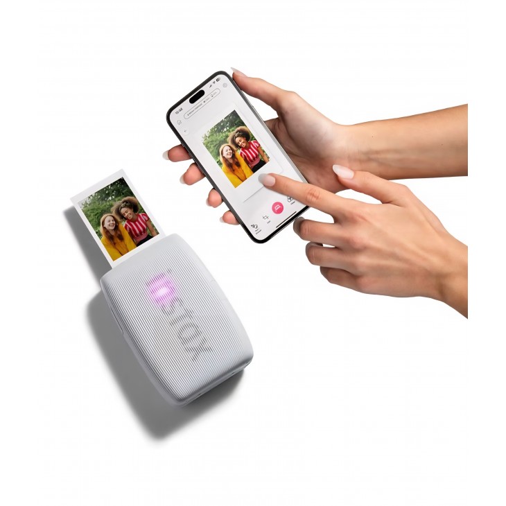 Imprimantă foto portabilă FUJIFILM instax mini Link 3 pentru smartphone, imprimare instantanee, compatibilă cu film instax mini, Clay White