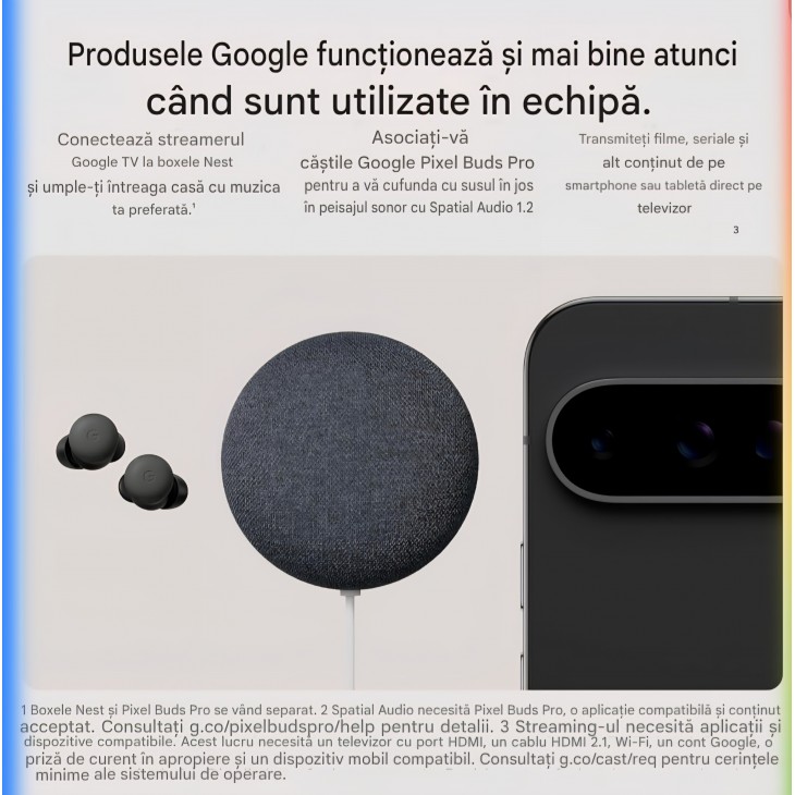 Media Player Google TV Streamer 4K, 32 GB, streaming 4K HDR, telecomanda cu comanda vocala, Google TV, Porcelain, livrare 10-12 zile
