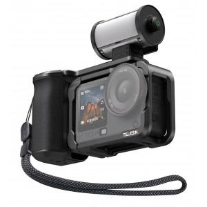 Kit TELESIN pentru DJI Osmo Action 6, cu carcasă metalică de protecție, mâner din aluminiu și lumină video RGB magnetică, accesorii pentru filmare și vlogging livrare 7-8 zile