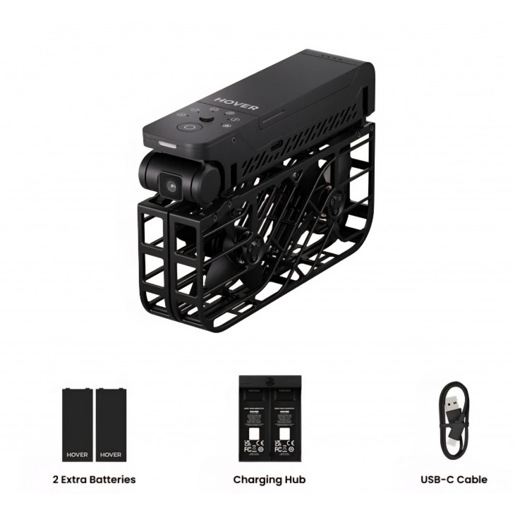 Dronă HOVERAir X1 Combo Plus, cameră zburătoare autonomă, filmare inteligentă, compactă și portabilă, negru, livrare 6-8 zile