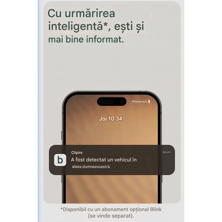 Cameră de supraveghere Blink Outdoor Camera 2K+, wireless, rezoluție 2K, autonomie de până la 2 ani, cu Sync Module Core inclus, alb, livrare 7-9 zile