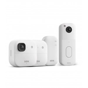 Sistem de supraveghere Blink 2K+ cu cameră de exterior și sonerie video, wireless, rezoluție 2K, Sync Module inclus, set 2 camere, alb, livrare 7-9 zile