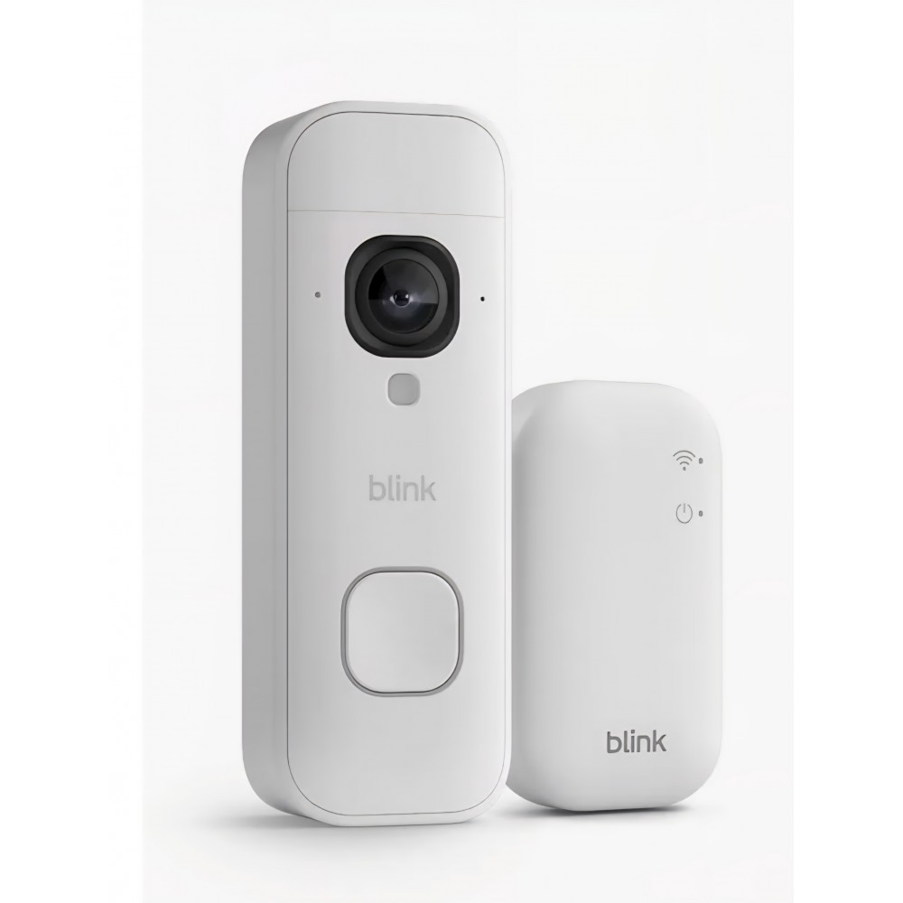 Sonerie video inteligentă Blink Battery Doorbell 2K+, vedere completă „head-to-toe”, video 2K, audio îmbunătățit, IP65, baterie de lungă durată, Sync Module Core inclus, alb, livrare 7-9 zile