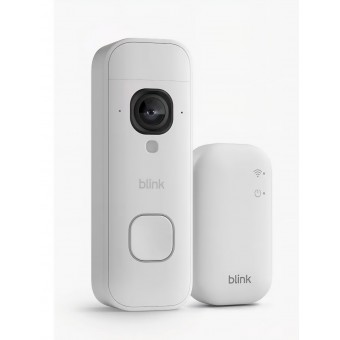 Sonerie video inteligentă Blink Battery Doorbell 2K+, vedere completă „head-to-toe”, video 2K, audio îmbunătățit, IP65, baterie de lungă durată, Sync Module Core inclus, alb, livrare 7-9 zile
