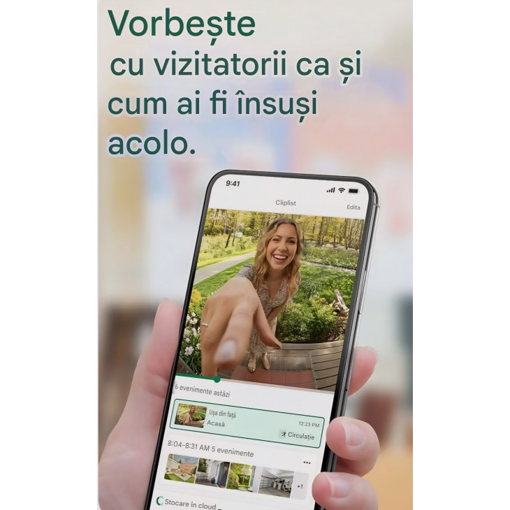 Sonerie video inteligentă Blink Battery Doorbell 2K+, vedere completă „head-to-toe”, video 2K, audio îmbunătățit, IP65, baterie de lungă durată, Sync Module Core inclus, alb, livrare 7-9 zile