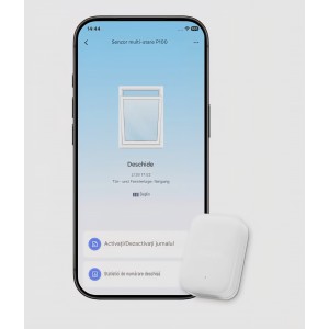 Senzor inteligent Aqara P100 Multisensor, pentru uși și ferestre, detectare deschidere/închidere, vibrații și mișcare obiecte, Thread și Zigbee, alb, livrare 7-9 zile