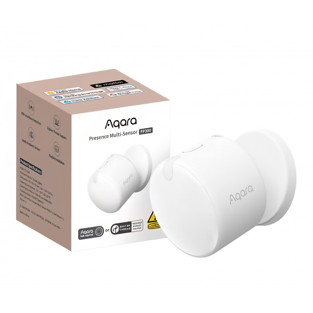 Senzor inteligent de prezență Aqara Presence Sensor FP300, detectare mmWave, PIR, lumină, temperatură și umiditate, Thread și Zigbee, livrare 7-9 zile
