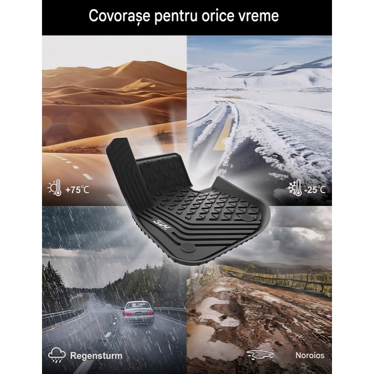 Set covorașe auto și tavă portbagaj, 3W  Auto Life, pentru BMW iX1 U11 și BMW X1 xDrive25e 2022-2026, protecție all-weather, potrivire dedicată, livrare 7-9 zile
