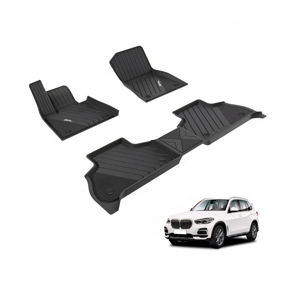 Set covorașe auto 3W pentru BMW X5 G05 2019-2025 / 2026, TPE all-weather, protecție completă rând 1 și 2, negru antiderapant, livrare 7-9 zile