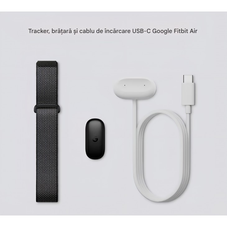 Brățară fitness Google Fitbit Air, monitorizare activitate, ritm cardiac și somn, coaching AI personalizat, autonomie până la 7 zile, Berry, livrare 8-10 zile