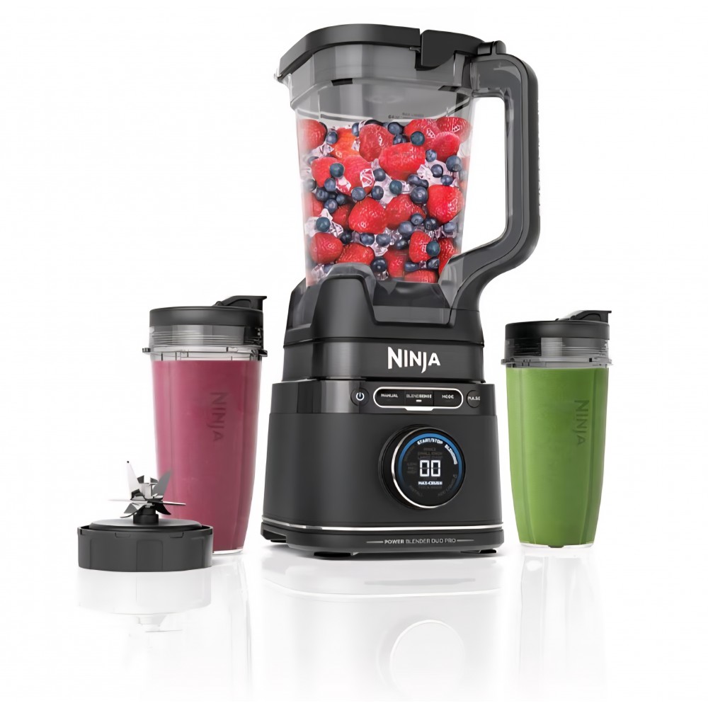 Blender Ninja Detect Power Mixer Pro TB301EU, 2 în 1, 1200W, vas și pahare incluse, pentru smoothie-uri, tocare legume și băuturi cu gheață, negru termen livrare 7-9 zile