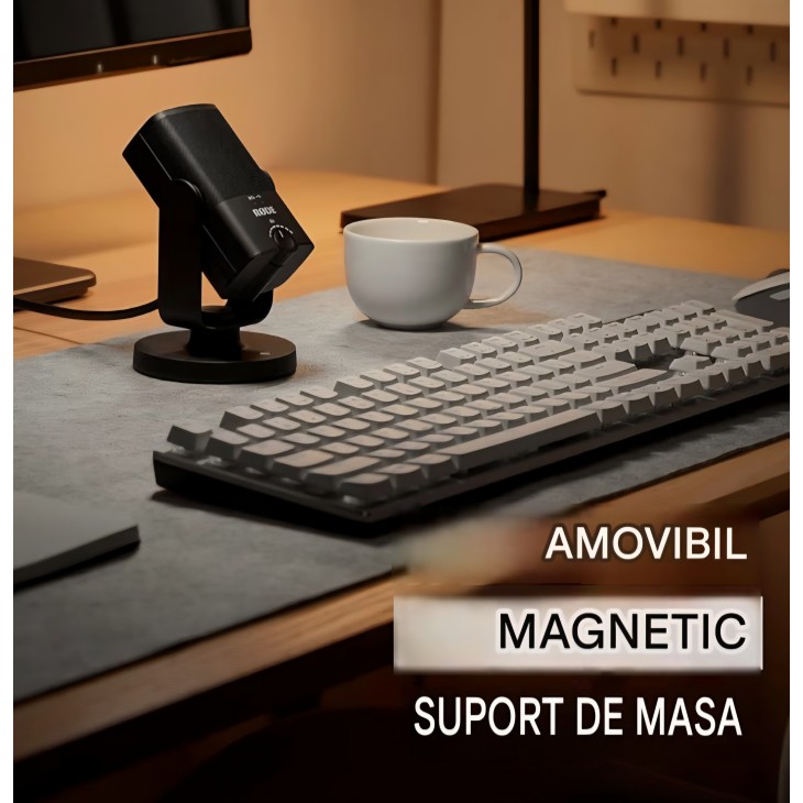 Microfon USB profesional RØDE NT-USB Mini, condensator de studio, pentru podcast, streaming, gaming, producție muzicală și înregistrări vocale, negru, livrare 7-9 zile