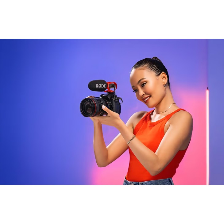 Microfon shotgun RØDE VideoMic GO II, ultra-compact, pentru cameră foto/video, USB și 3,5 mm, ideal pentru filmare, podcasting și creare de conținut, livrare 7-9 zile