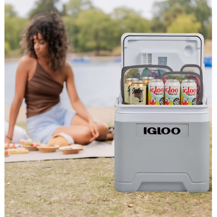 Ladă frigorifică electrică IGLOO IE27, 27L, alimentare 12V și 230V, pentru mașină, camping și călătorii, livrare 7-8 zile