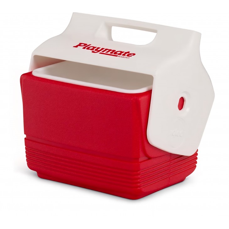 Ladă frigorifică portabilă IGLOO Mini Playmate, 3,8L, roșu/alb, ideală pentru băuturi și gustări, livrare 7-8 zile