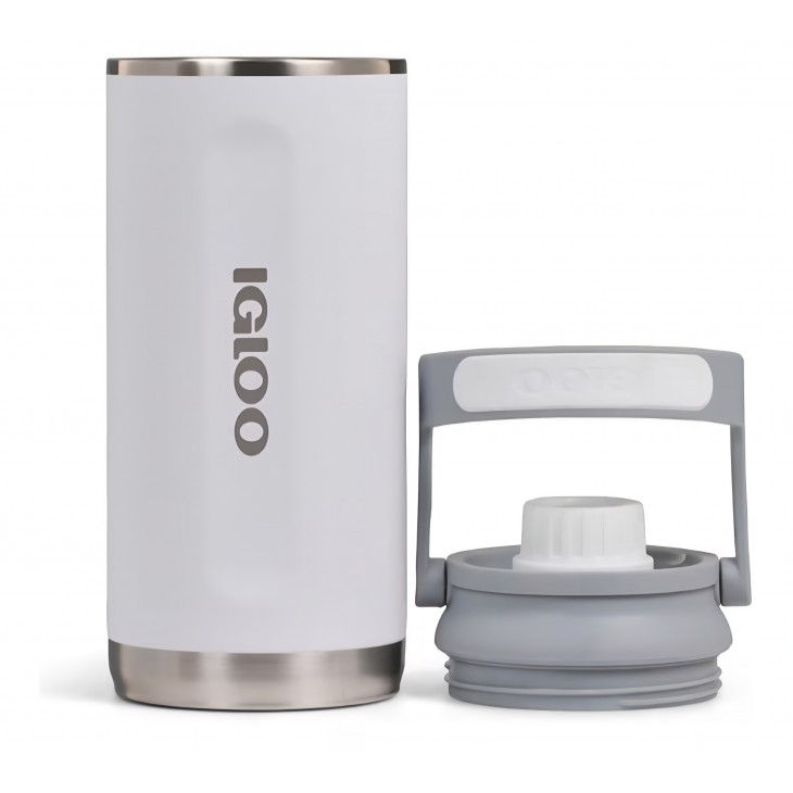 Sticlă termos IGLOO Chug 36, 1000 ml, din oțel inoxidabil, pentru apă plată și carbogazoasă, menține băuturile reci până la 48 de ore, livrare maxim 7-8 zile, Alba