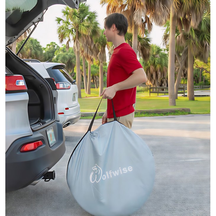 Cort de plajă WolfWise UPF 50+, montare instant Pop-Up, protecție solară, spațios și ușor de transportat, livrare 8-9 zile