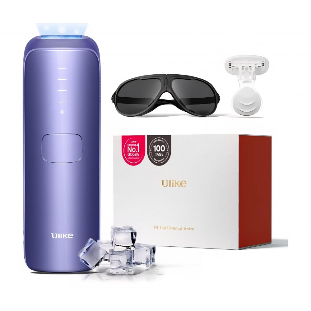 Epilator IPL Ulike Air 3, pentru față și corp, cu sistem Sapphire Ice Cooling, epilare nedureroasă, rezultate de lungă durată, mov, livrare 8-9 zile