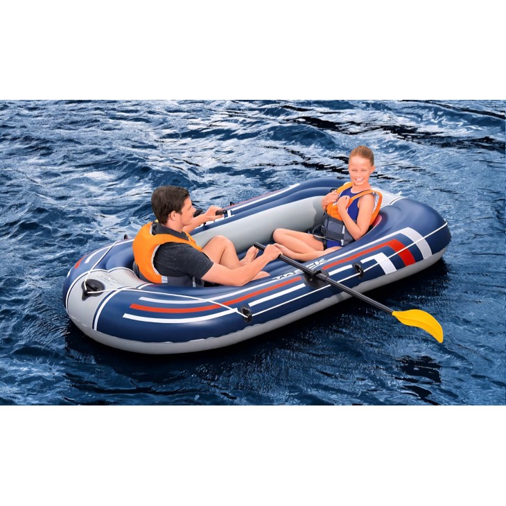 Barcă gonflabilă Bestway Hydro-Force Treck X1, 2 persoane, cu vâsle și pompă, pentru lacuri, pescuit și agrement, livrare 7-9 zile