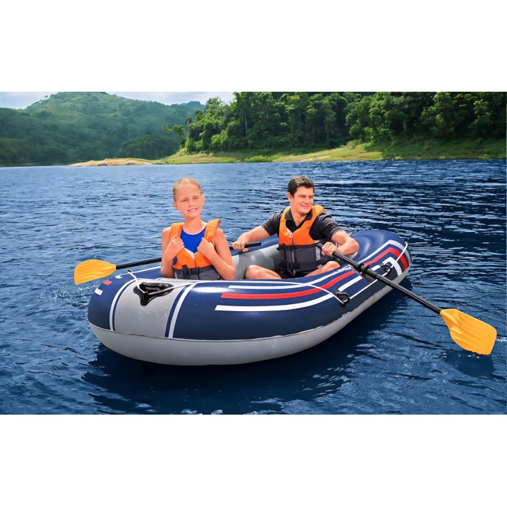 Barcă gonflabilă Bestway Hydro-Force Treck X1, 2 persoane, cu vâsle și pompă, pentru lacuri, pescuit și agrement, livrare 7-9 zile