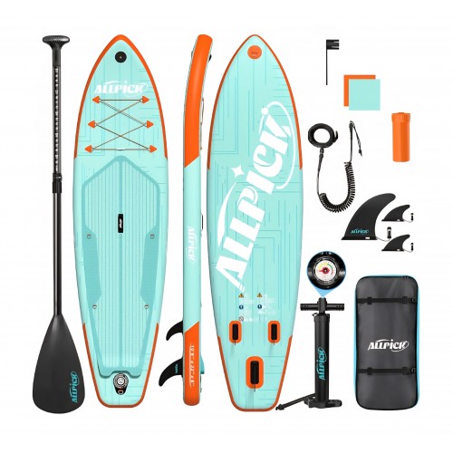 Placă gonflabilă SUP ALLPICK Premium, 320 cm, cu suport cameră, padelă ajustabilă și set complet accesorii, capacitate 200 kg, livrare 7-9 zile
