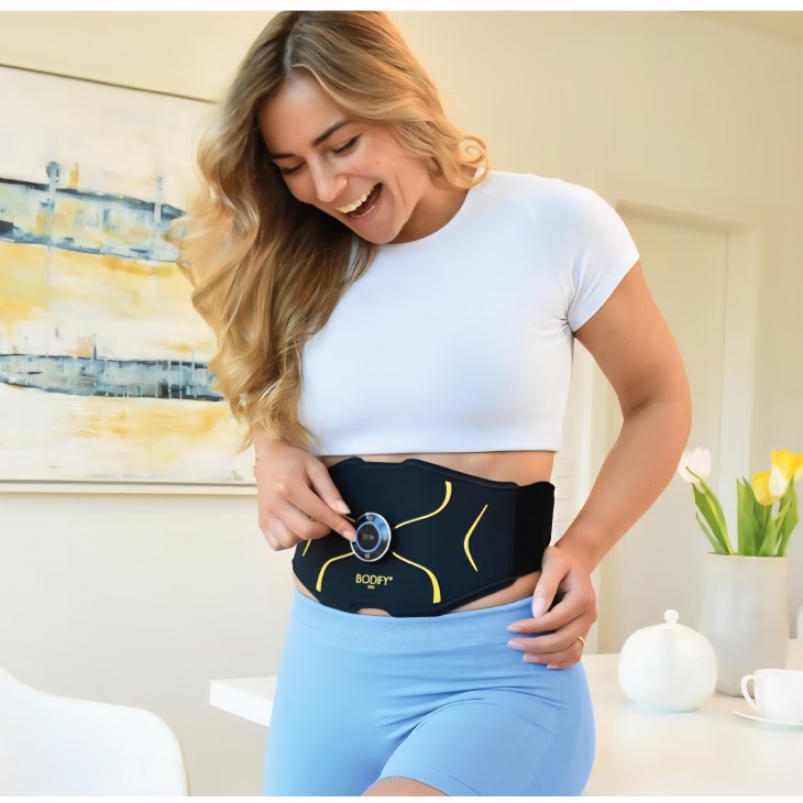 Centură de tonifiere abdominală Bodify EMS Abdominal Trainer Max, cu tehnologie EMS, pentru femei și bărbați, livrare 7-9 zile