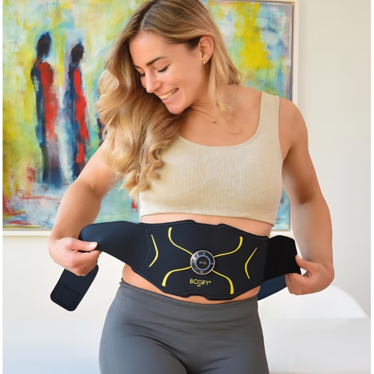Centură de tonifiere abdominală Bodify EMS Abdominal Trainer Max, cu tehnologie EMS, pentru femei și bărbați, livrare 7-9 zile