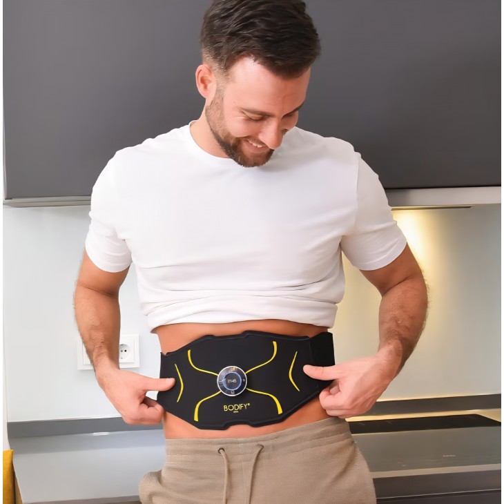 Centură de tonifiere abdominală Bodify EMS Abdominal Trainer Max, cu tehnologie EMS, pentru femei și bărbați, livrare 7-9 zile
