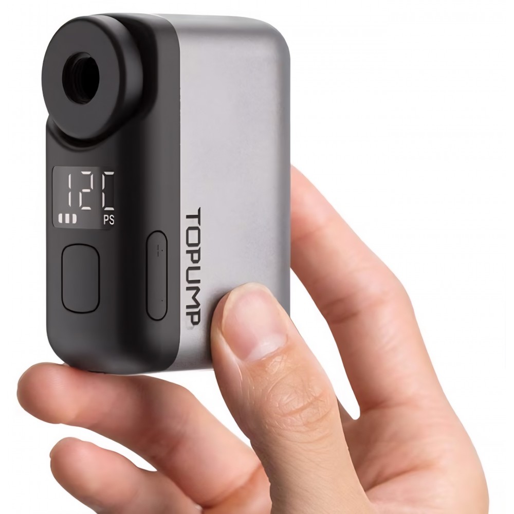 Mini pompă electrică TOPUMP pentru bicicletă, cu manometru digital, oprire automată, 120 PSI, compatibilă cu valve Presta și Schrader, livrare 8-9 zile