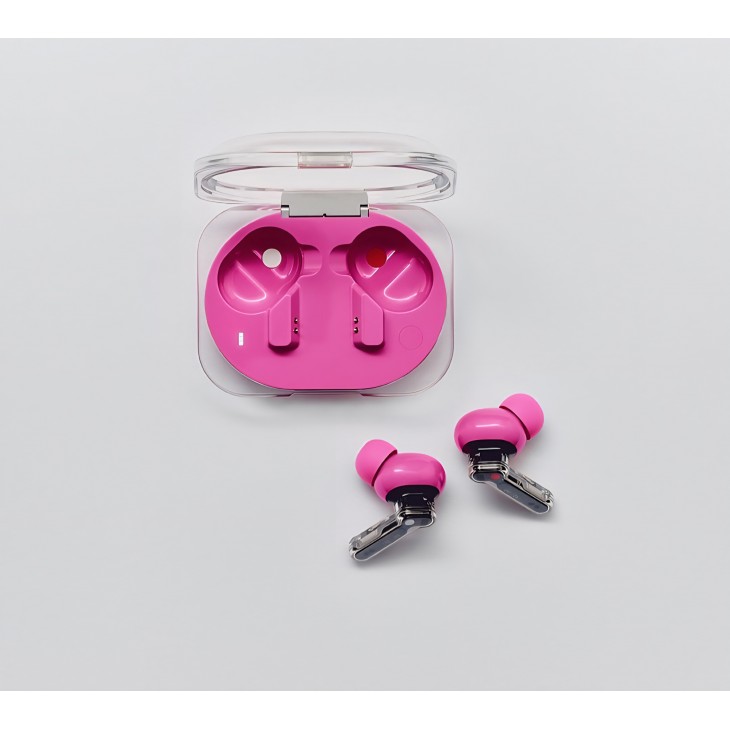 Casti True Wireless Nothing Ear (3a), Bluetooth 6.0, Active Noise Cancellation, Hi-Res Audio, LDAC, autonomie până la 42 ore, Roz, livrare  7-9 zile