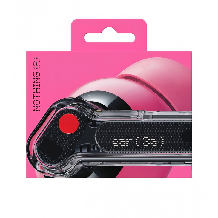 Casti True Wireless Nothing Ear (3a), Bluetooth 6.0, Active Noise Cancellation, Hi-Res Audio, LDAC, autonomie până la 42 ore, Roz, livrare  7-9 zile