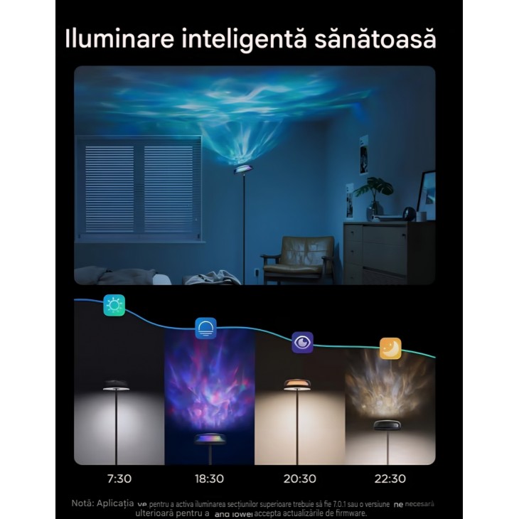 Lampadar inteligent Govee pentru living, efect de ceață, RGBIC, lumină albă caldă și rece, reglabil, 1000 lm, compatibil Alexa, 170 cm, livrare 8-10 zile
