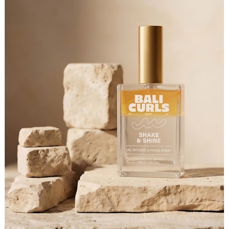 Ulei pentru luciu Bali Curls Shake & Shine Oil, pentru păr creț și ondulat, cu acid hialuronic și pantenol, 100 ml, livrare 7-8 zile