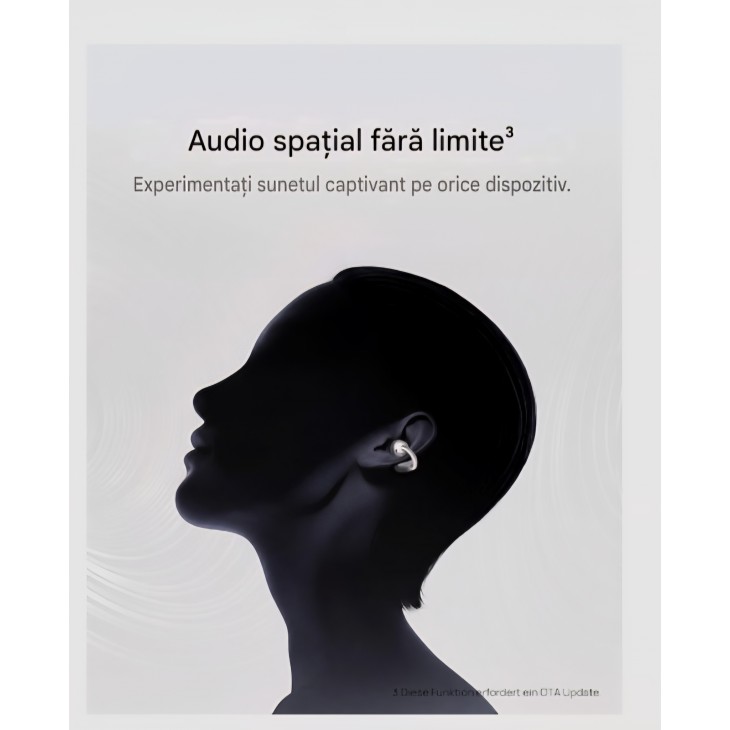 Căști wireless HUAWEI FreeClip 2 S, Open-Ear, Bluetooth, IP57, apeluri HD, compatibile iOS și Android, Silver, livrare 8-9 zile