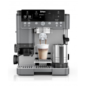 Espressor automat Ninja Luxe Premier ES601EUGM 3 în 1, espresso, Cold Brew și cafea la filtru, râșniță integrată, 4 programe automate de spumare, 1650 W, gri metalizat, livrare 7-9 zile