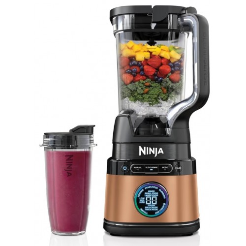 Blender Ninja Detect Power Mixer Pro & Single Serve TB301EUCP, 2 în 1, 1200 W, vas blender și recipient To-Go, detectare automată a ingredientelor, negru/cupru, termen livrare 7-9 zile