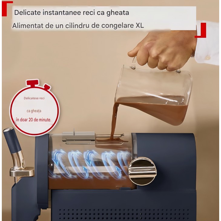 Aparat pentru granita, înghețată și deserturi reci Tefal Freezi IG8024E0, 16 programe, funcție Soft Ice, capacitate mare, termen livrare 7-8 zile