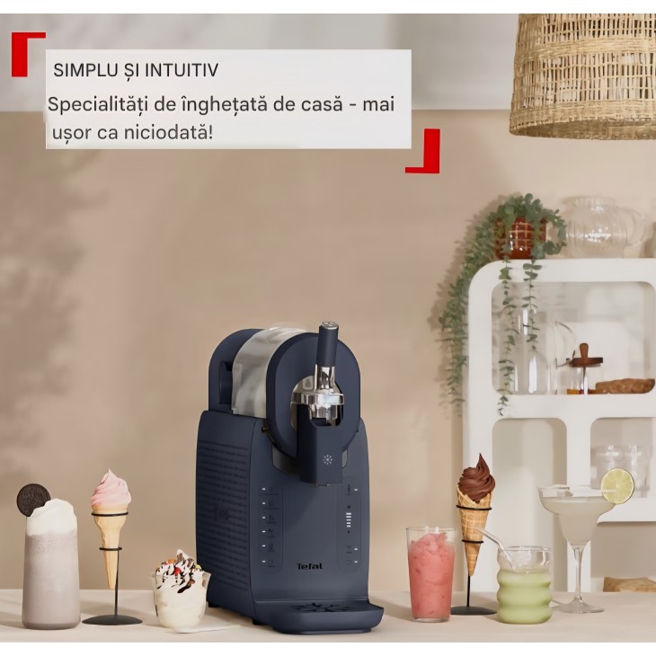 Aparat pentru granita, înghețată și deserturi reci Tefal Freezi IG8024E0, 16 programe, funcție Soft Ice, capacitate mare, termen livrare 7-8 zile