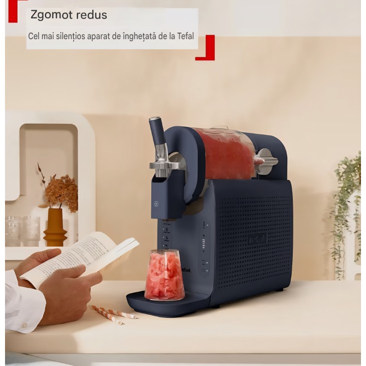 Aparat pentru granita, înghețată și deserturi reci Tefal Freezi IG8024E0, 16 programe, funcție Soft Ice, capacitate mare, termen livrare 7-8 zile