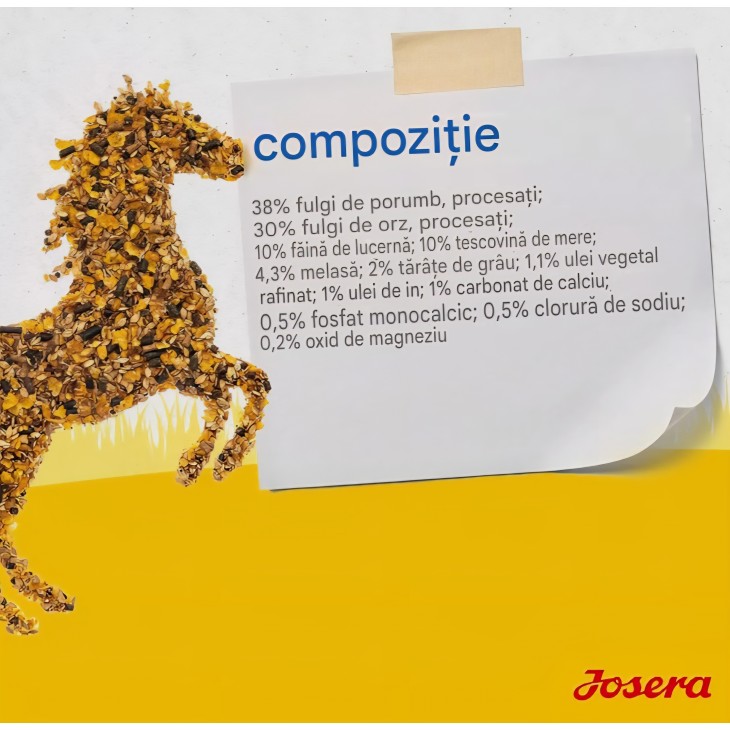 Hrană premium pentru cai Josera Aktiv 2.0, 15 kg, complet mineralizată, cu vitamina E, biotină, seleniu și Omega-3, livrare 7-8 zile